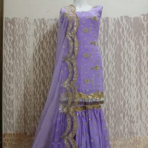 Sequime Embroidered Gharara Suit